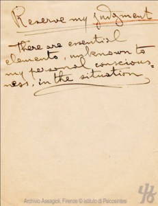 Reserve my judgement