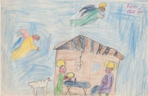 Drawing by my husband when he was 6 years old in 1965.