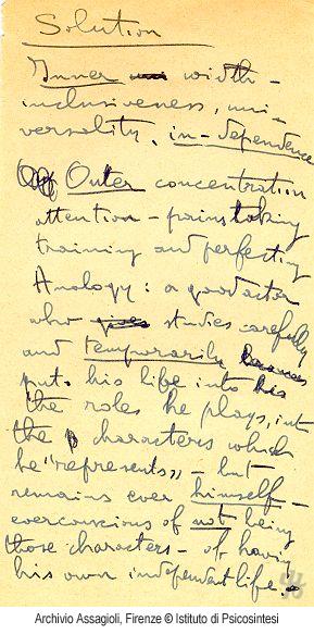 Solution -Card I picked at Casa Assagioli