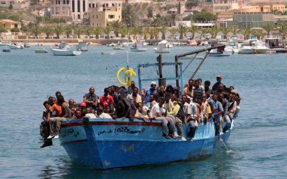 boat off the coast of sicily